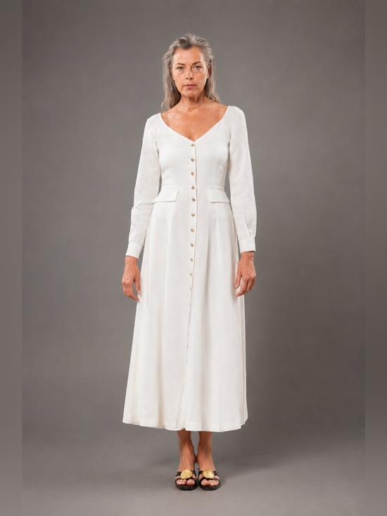 Mara Hoffman Dresses & Skirts - Mara Hoffman Silvana White Hemp Button Front Maxi Dress Size 2